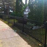 black fence around property